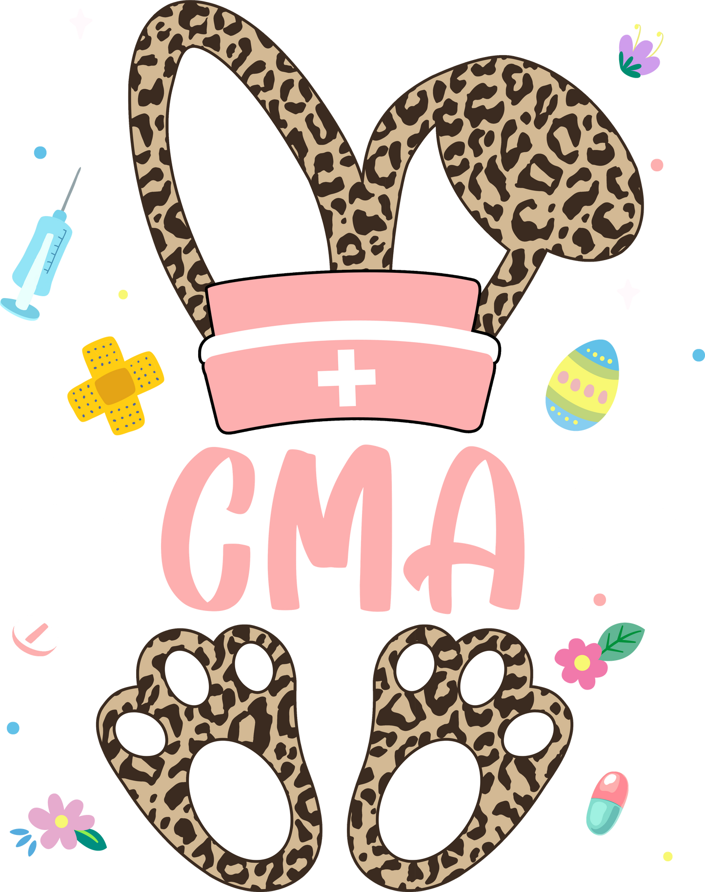 Leopard print Nursing Easter Bunny