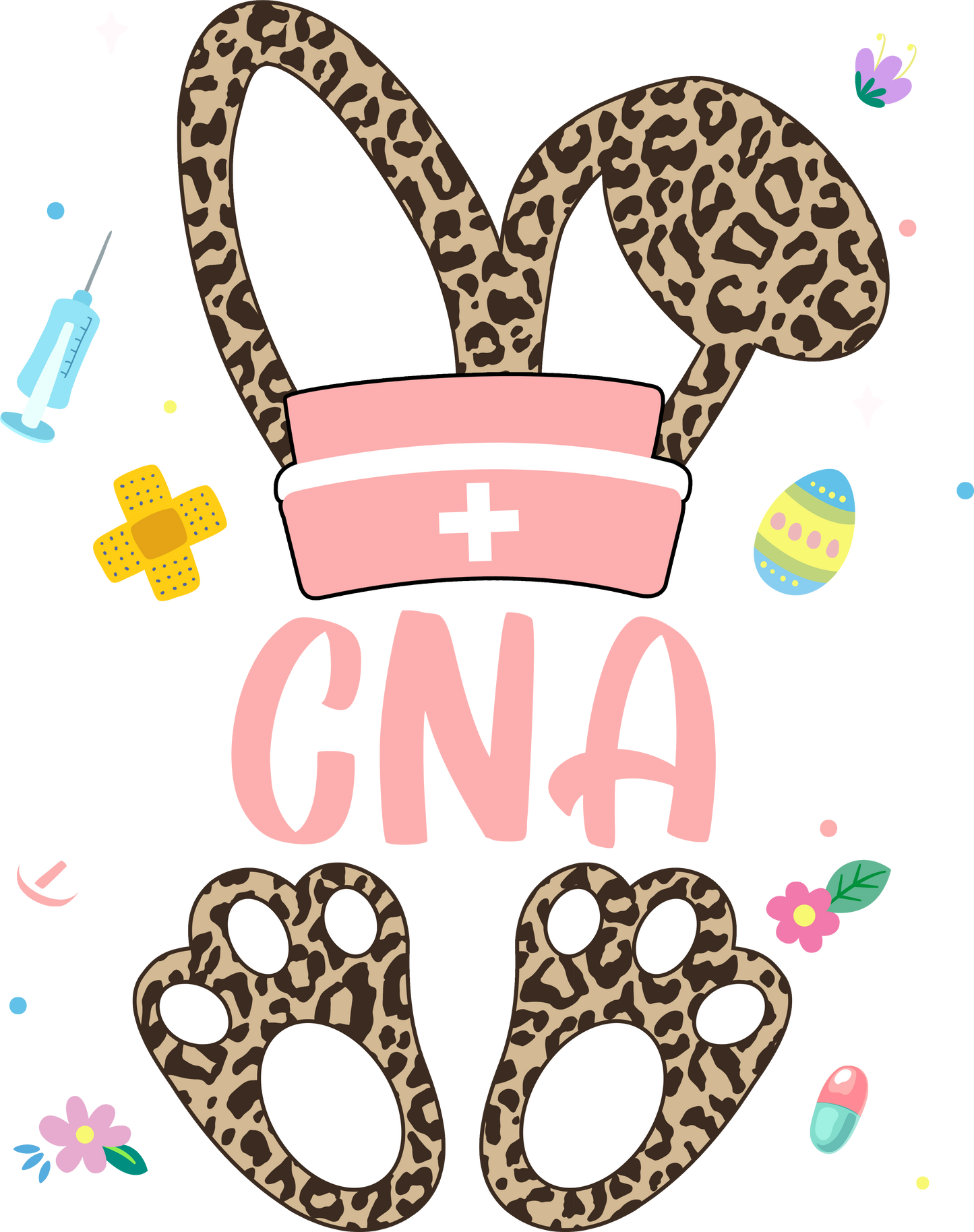 Leopard print Nursing Easter Bunny