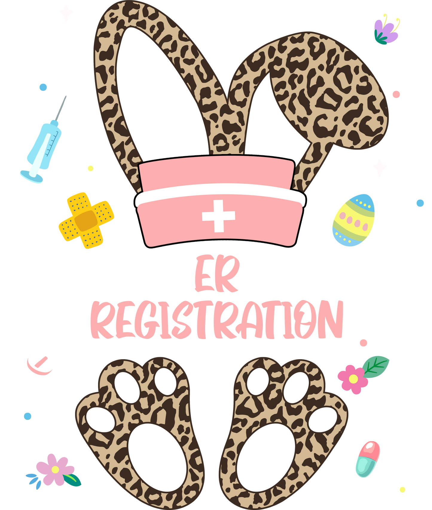 Leopard print Nursing Easter Bunny