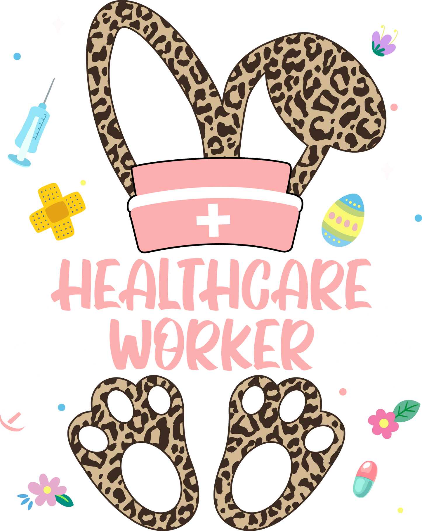 Leopard print Nursing Easter Bunny