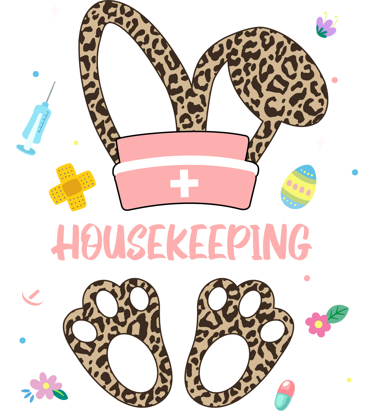 Leopard print Nursing Easter Bunny