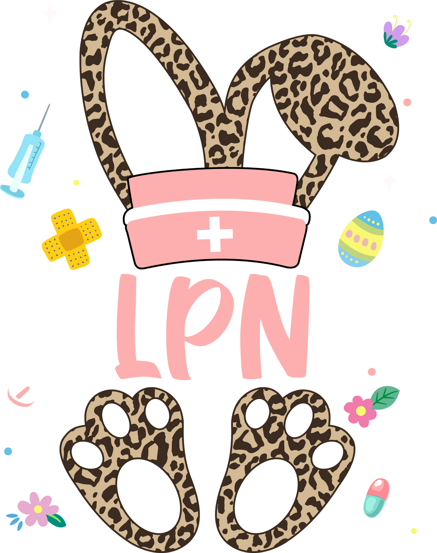 Leopard print Nursing Easter Bunny