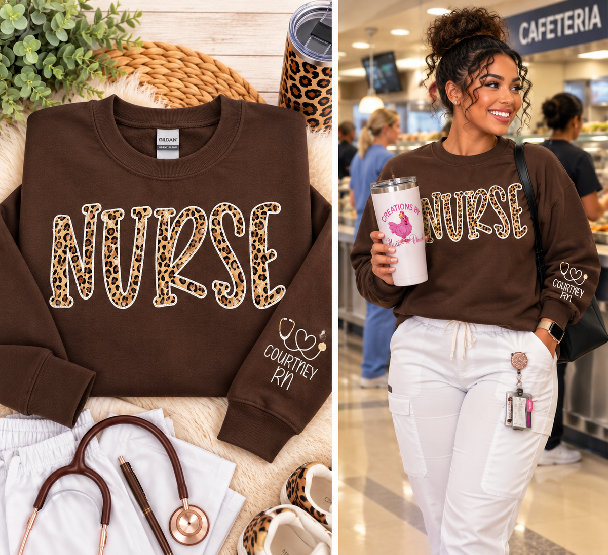 NURSE-LEOPARD SWEATSHIRT