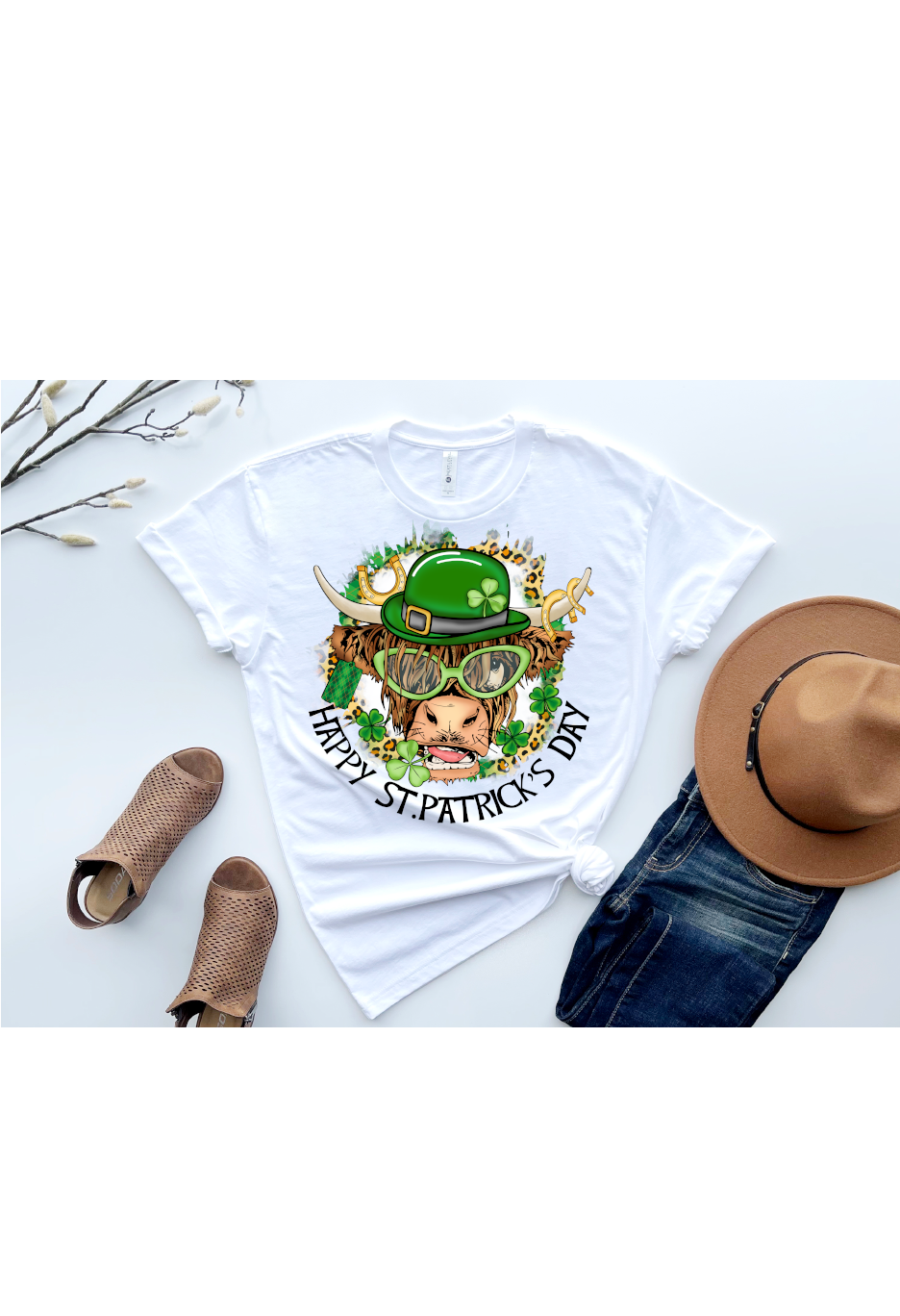 St. Patrick's Day Highland Cow