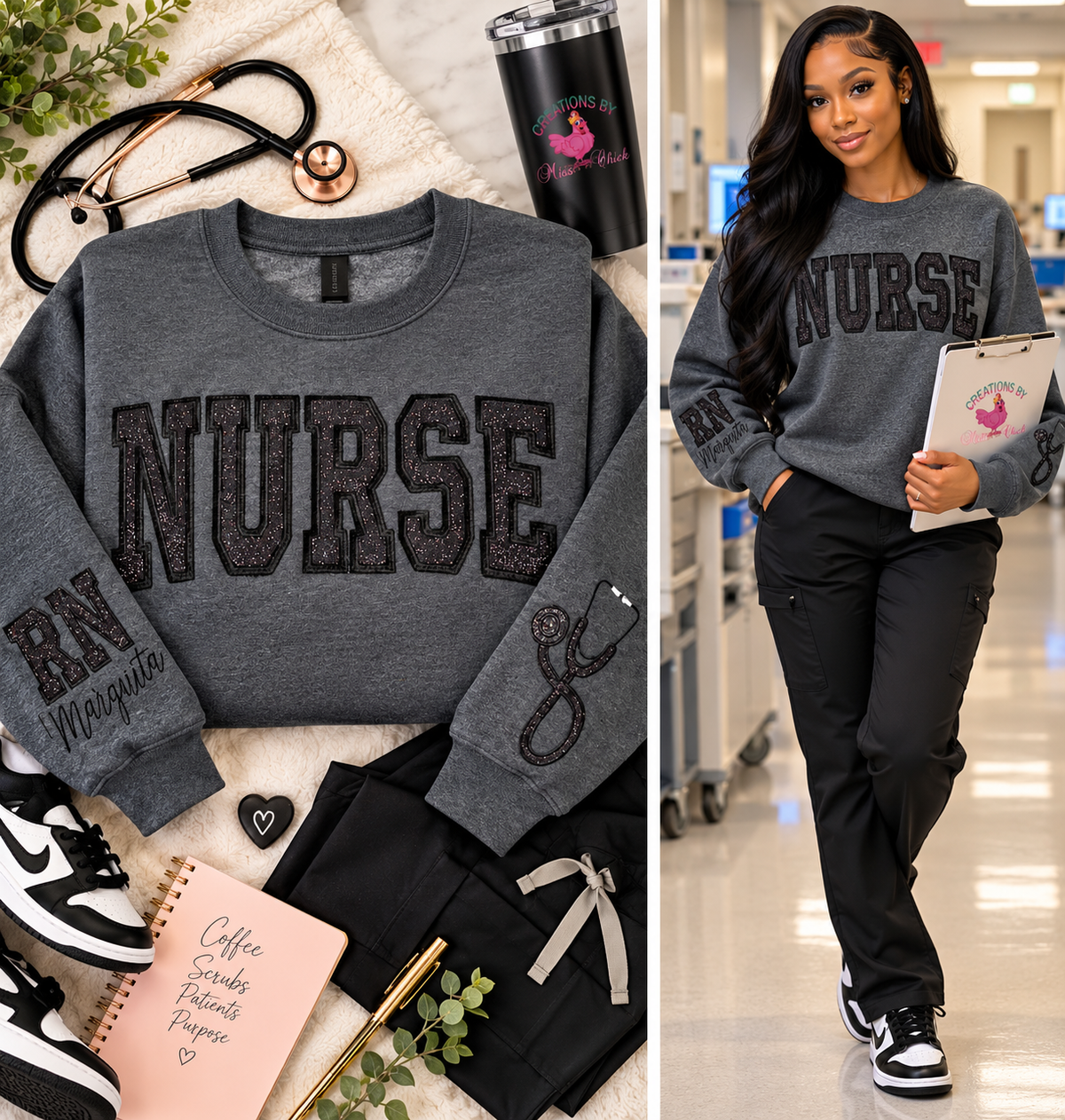 Glittery Nurse Sweatshirt