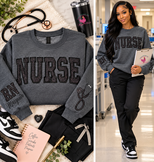 Glittery Nurse Sweatshirt