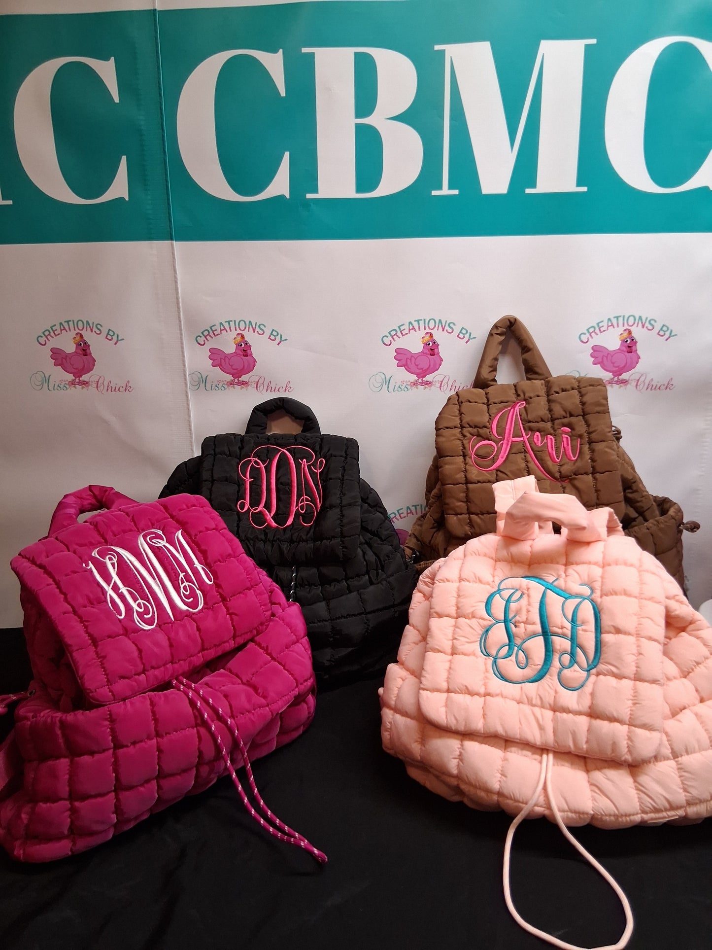 Embroidered Quilted Backpacks